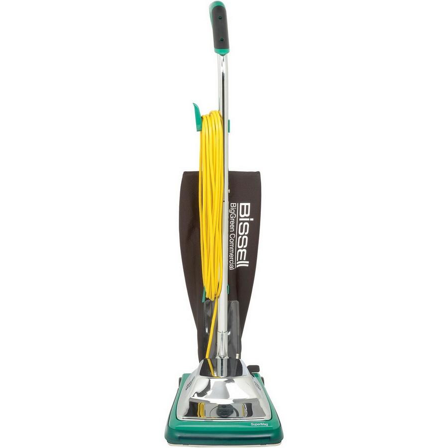 12" Advance Filtration Commercial Upright vacuum, 870 Watt Motor, Comfort-Grip Handle, 50’ Power Cord, Advance Filtration Outer Bag with Disposable Inner Advance Filtration bag, Magnet Bar