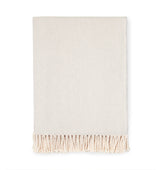 Celine Throw Blanket 100% brushed cotton , herringbone woven design brushed nap with twisted fringe, made in Portugal