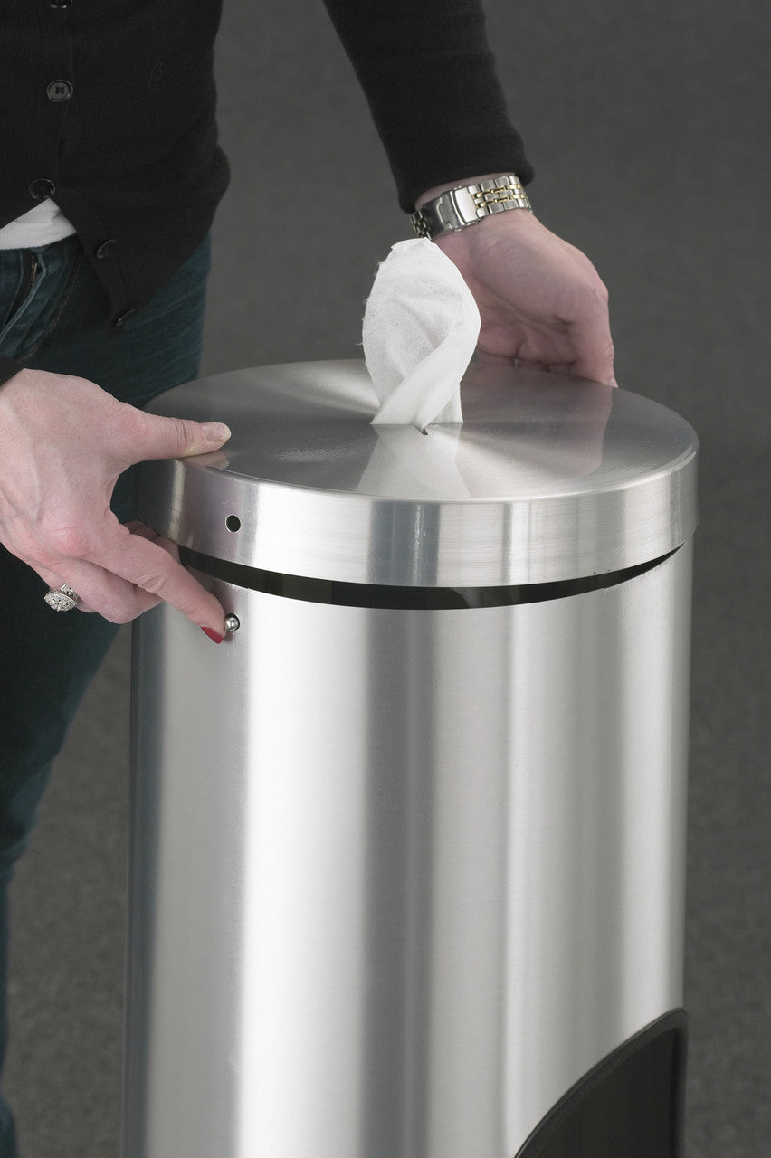 Antibacterial Wipe Dispenser and Waste Reciptacles with Liner 13.5" x 29" 19 lbs,