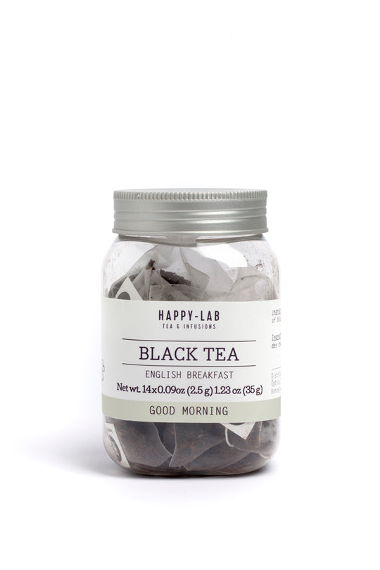 HAPPY-LAB Good Morning English Breakfast Tea, 14-Bag Jar