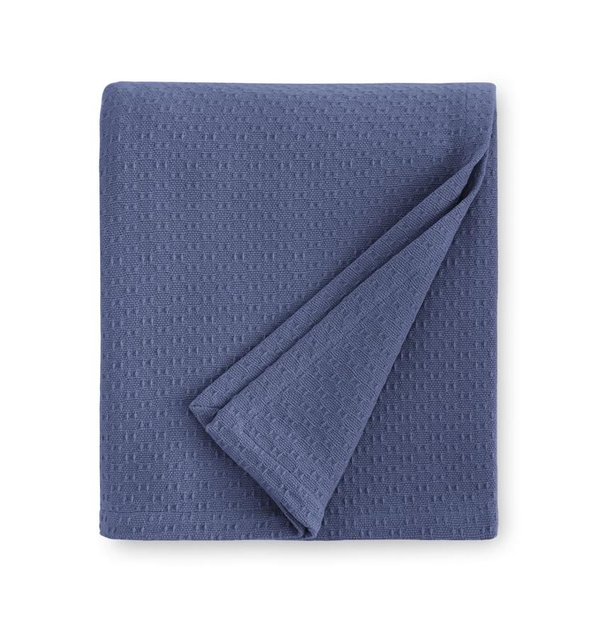 Corino Blanket 100% cotton, textural weave design, 1-inch turn hem, made in Portugal