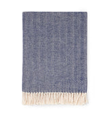 Celine Throw Blanket 100% brushed cotton , herringbone woven design brushed nap with twisted fringe, made in Portugal