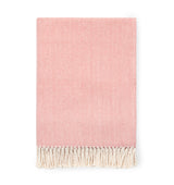 Celine Throw Blanket 100% brushed cotton , herringbone woven design brushed nap with twisted fringe, made in Portugal