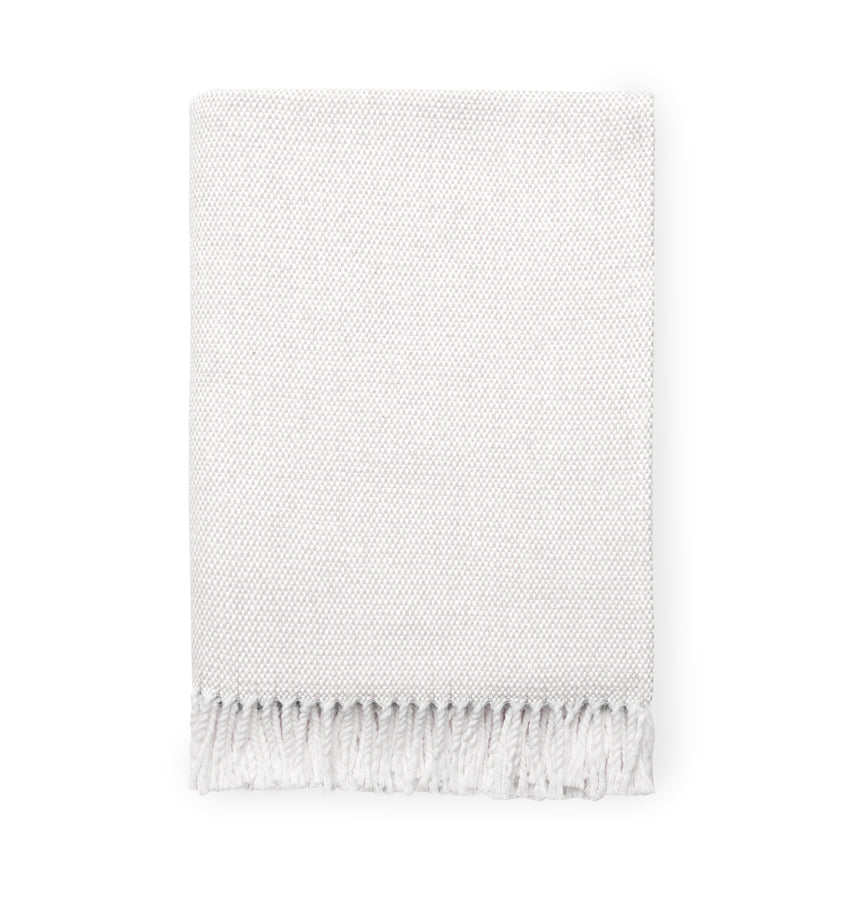 Terzo Throw Blanket 100% brushed cotton, basket weave twisted fring at short-end hems