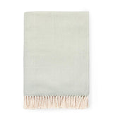Celine Throw Blanket 100% brushed cotton , herringbone woven design brushed nap with twisted fringe, made in Portugal