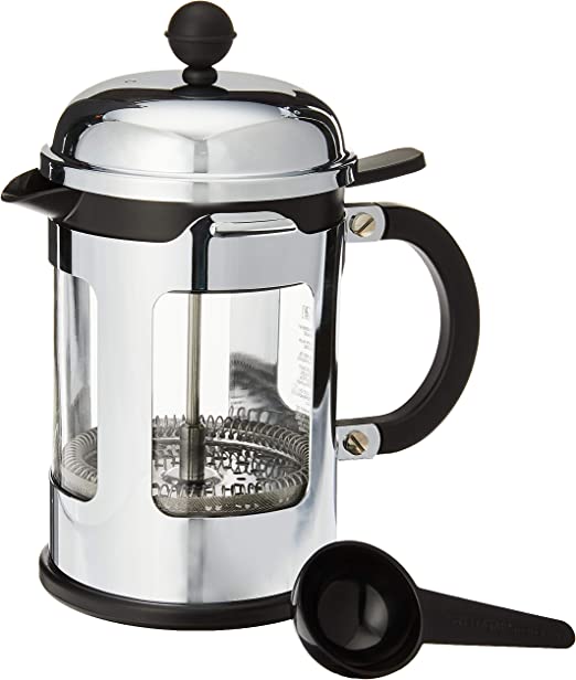 Chambord French Press coffee maker, 4 cup, 0.5 l, 17 oz,
stainless steel, Shiny