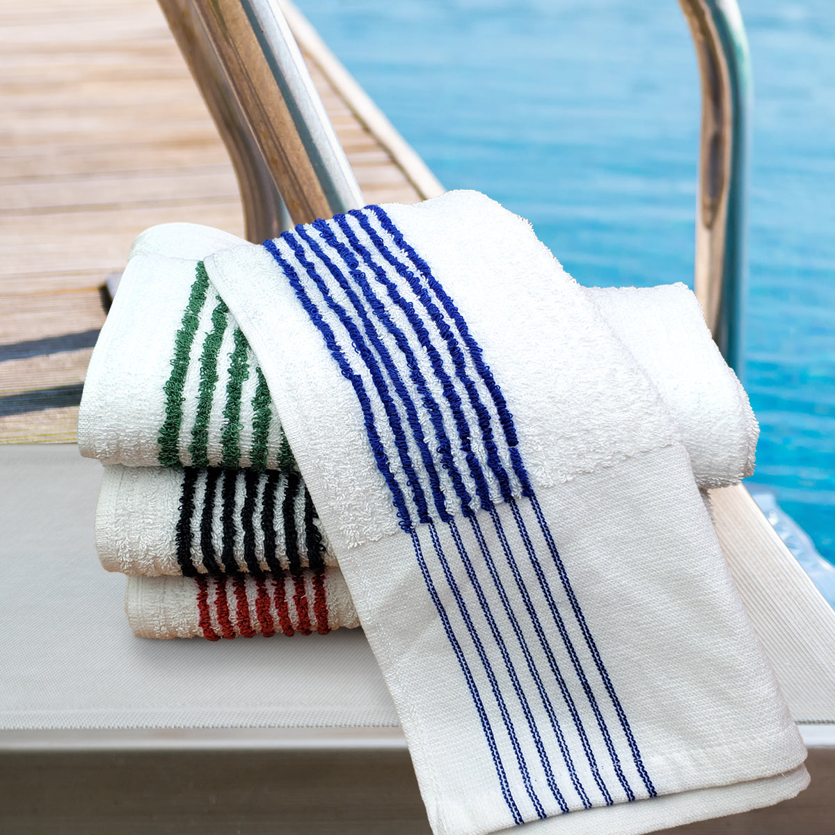 Super Ribbed, 86% Cotton/14% Polyester with 100% Ringspun Loops, with Yard Dyed Pin Stripe