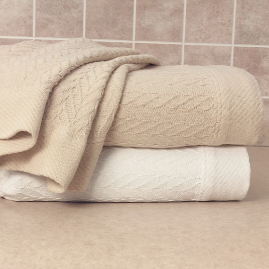 Magnificence 100% Cotton Blanket, Textured Jacquard Weave, Medium Weight