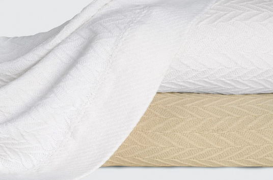 Magnificence 100% Cotton Blanket, Textured Jacquard Weave, Medium Weight