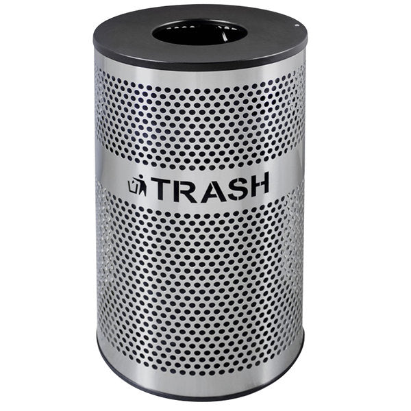 Perforated Stainless Steel Round Trash 33 gal.