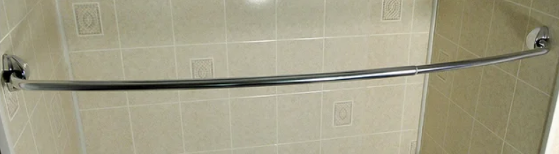 60" Satin Stainless Steel Curved Shower Rod With Flanges Included. Usa Made