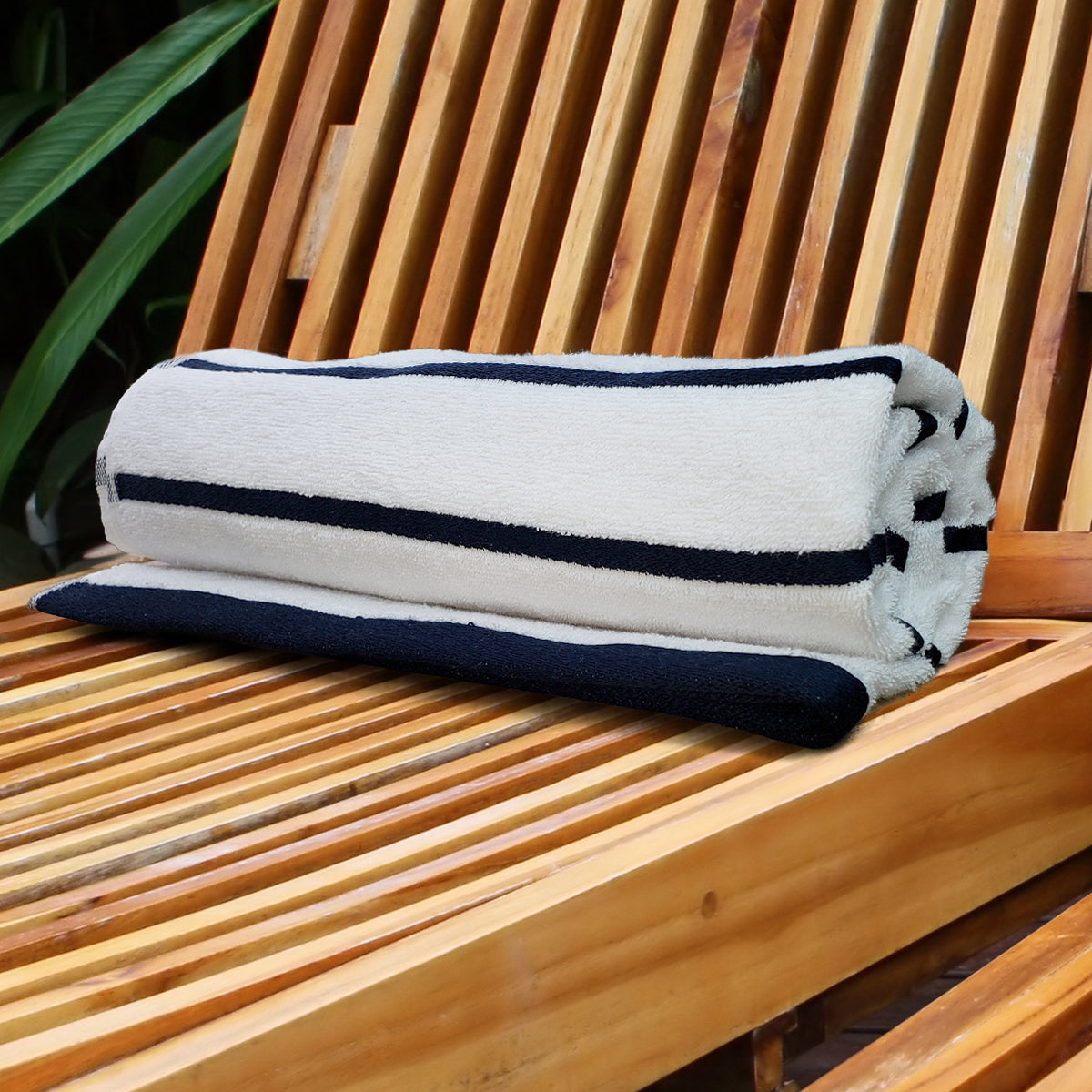 Premium Horizontal Stripe, 90% Cotton/10% Polyester Dobby Twill Weave with 100% Ringspun Loops, Dobby Hemmed