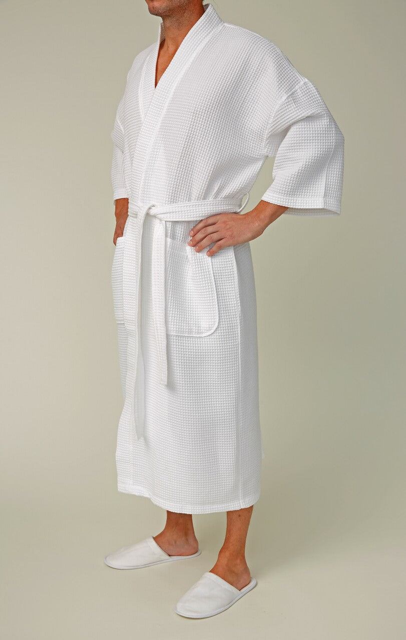 Lightweight Square Waffle Kimono Bathrobe
