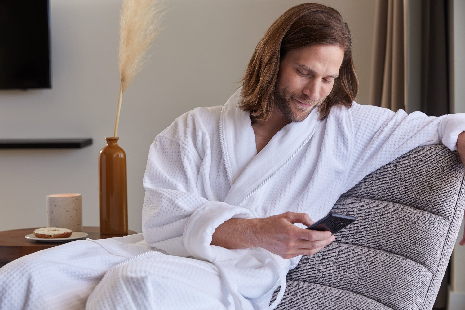 Premium High Low Square Terry Shawl Bathrobe