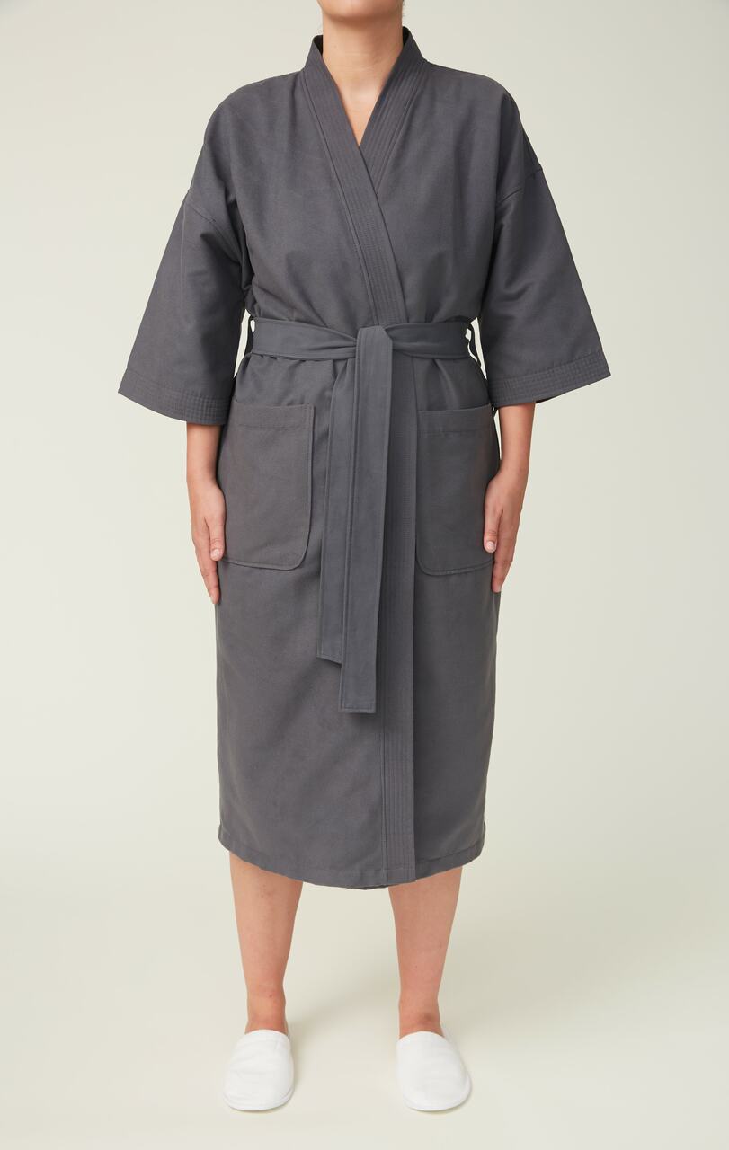 Basic Chamois Microfiber Kimono Bathrobe