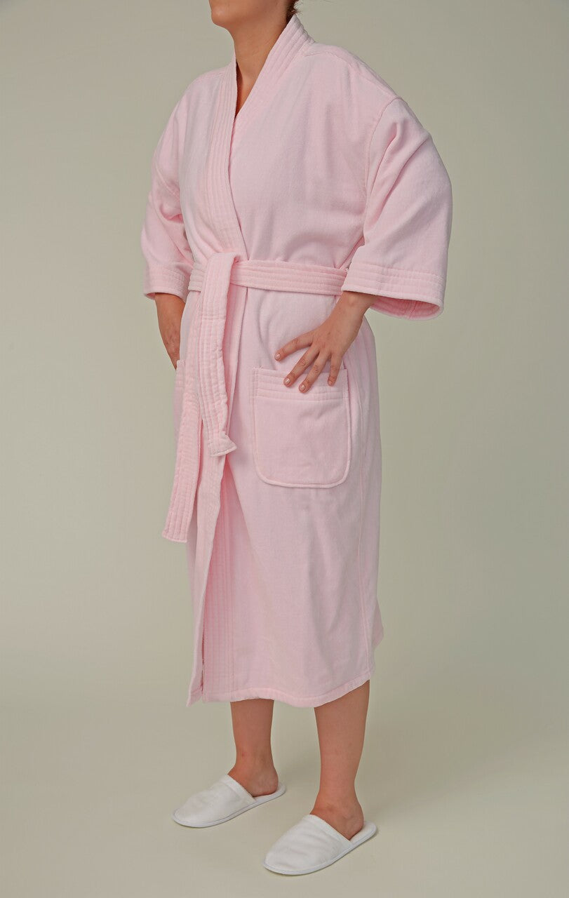 Basic Velour Terry Kimono Bathrobe