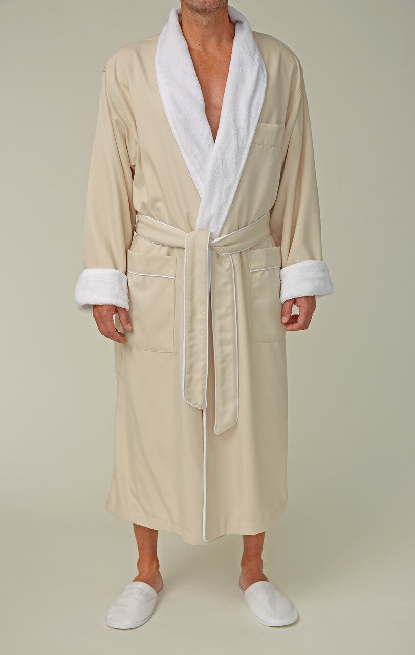 Microfiber Shawl Bathrobe, Plush Lined