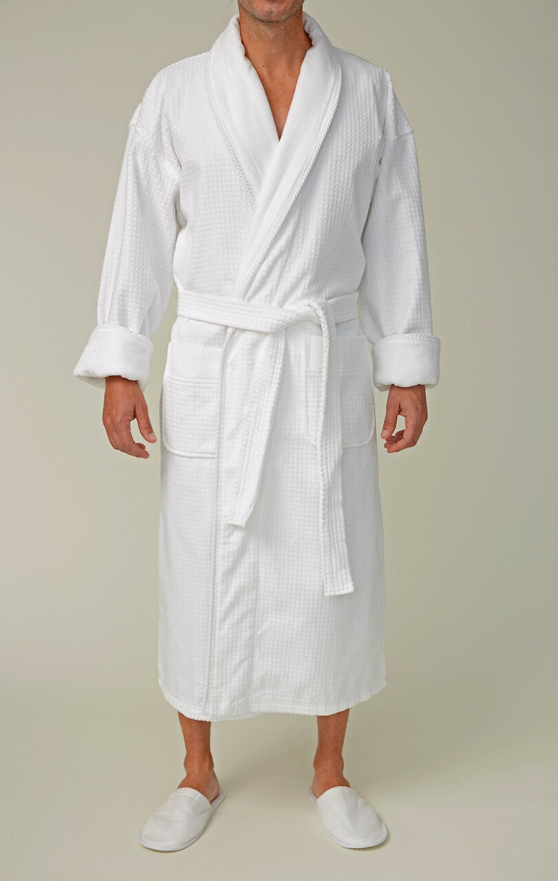 Premium High Low Square Terry Shawl Bathrobe