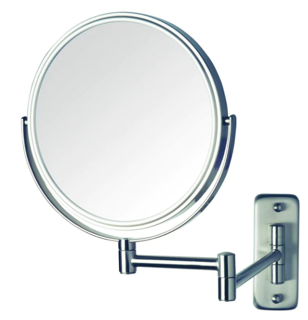 Mirror Wall Mounted Non-Lighted 8 Inch 5X-1X Double Arm Nickel
