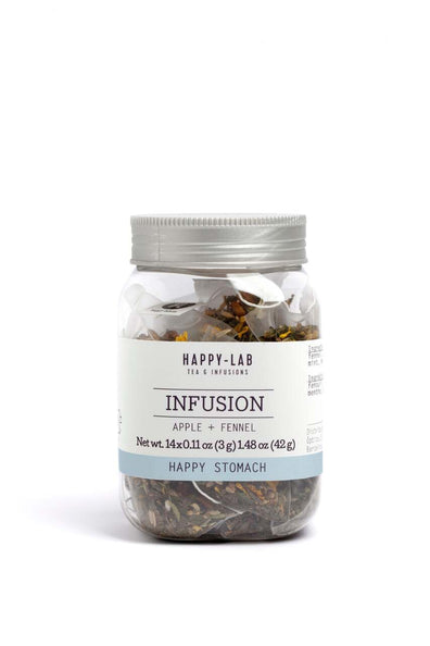HAPPY-LAB Happy Stomach Infusion, Apple+Fennel, 14-Bag Jar