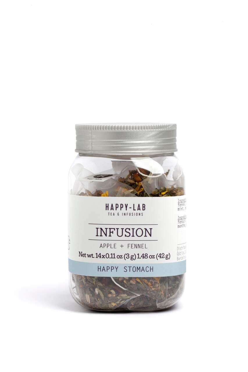 HAPPY-LAB Happy Stomach Infusion, Apple+Fennel, 14-Bag Jar