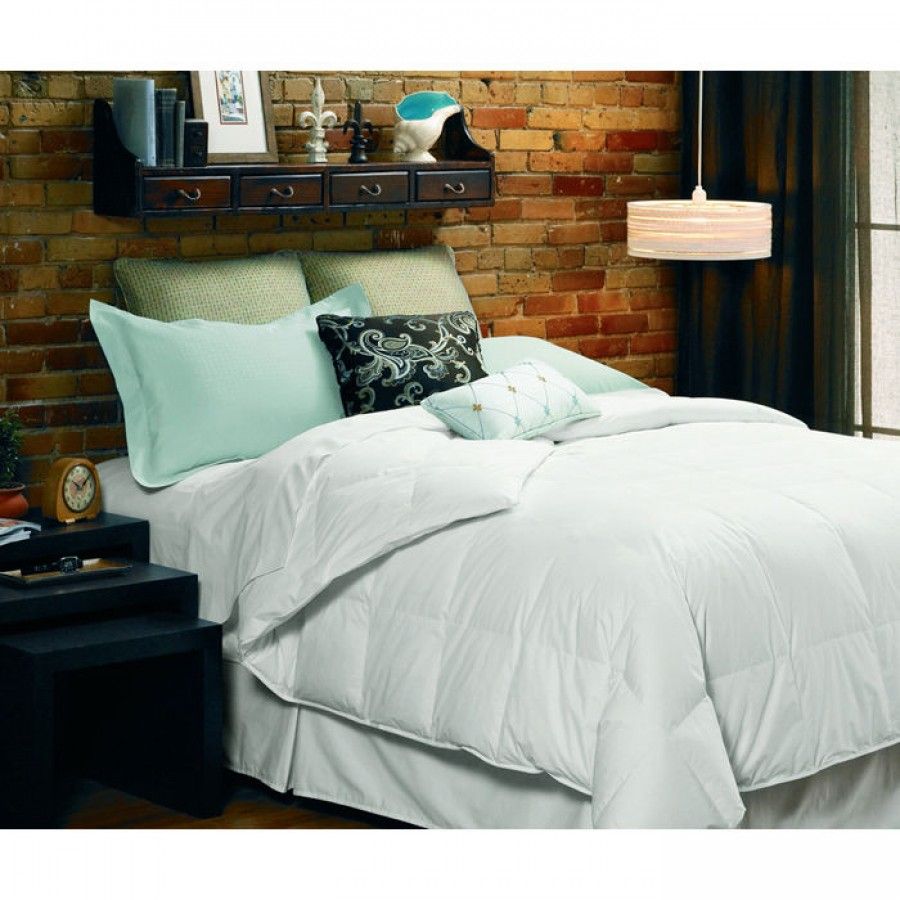 Comforter White Down, 12" Sewn-Through Boxstitch, Heavy Weight