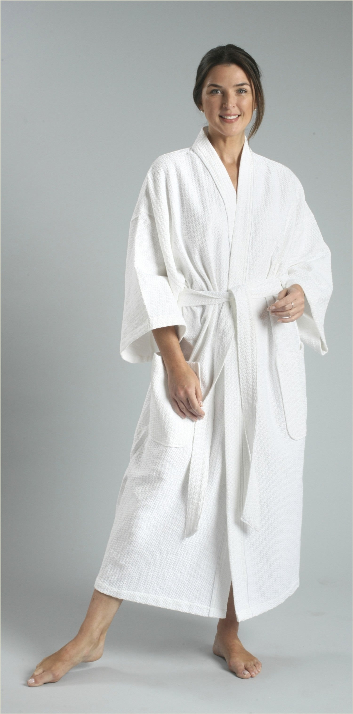 Heavyweight Diamond Waffle Kimono Bathrobe