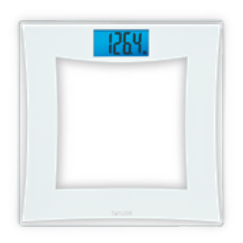 Digital Bathroom Scale with White Square Frame