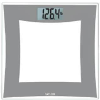 Digital Bathroom Scale with Gray Square Frame