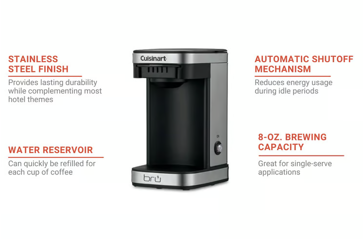BRU Cuisinart® 1-Cup Pod Coffee Maker, Black with Stainless
