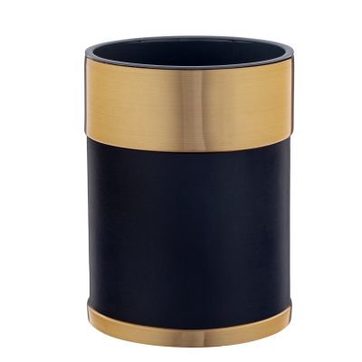 Gold Rush Stainless Wastebasket Black