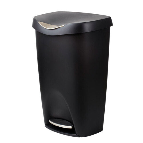 Plastic Step-On Trash Can 13 Gal. with Stainless Steel Pedal