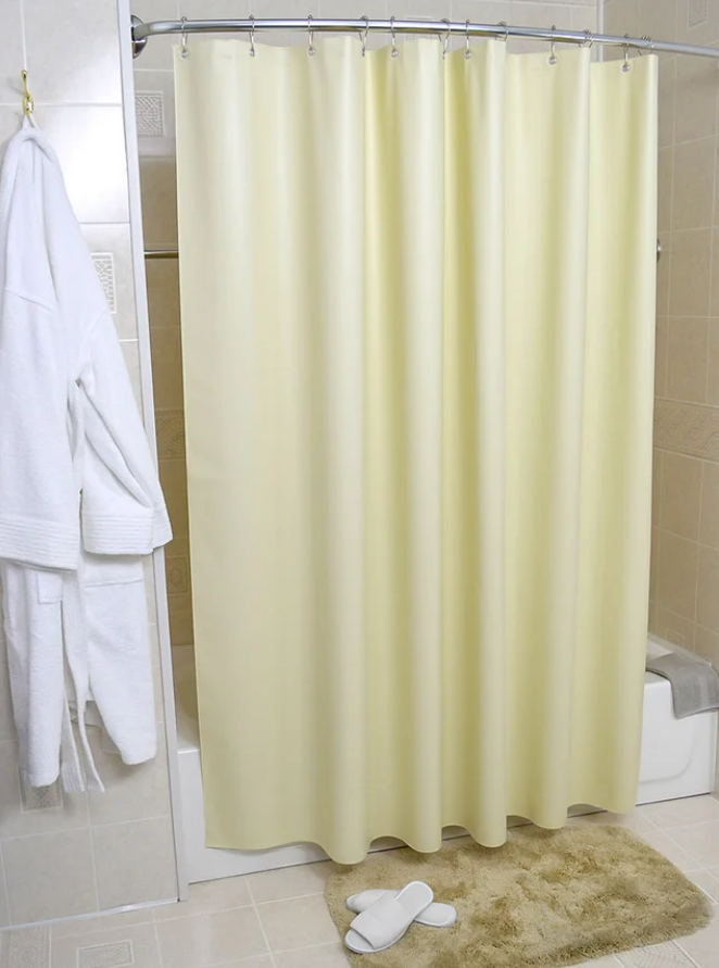 4 Gauge Vinyl 72"x72" Shower Curtain Liner, Beige