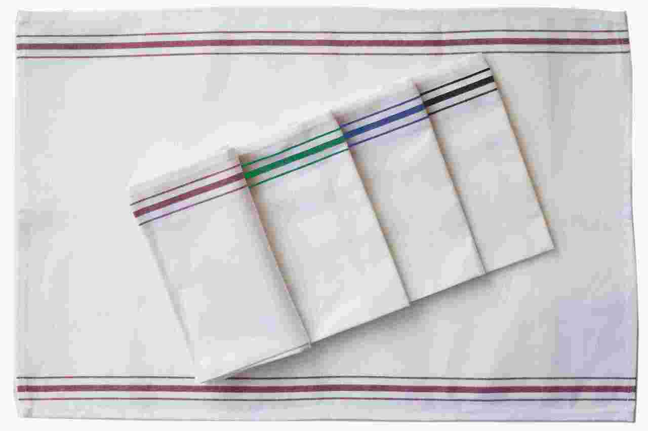 Regular Bistro Cotton Napkin 100% Cotton, White w/ Stripes