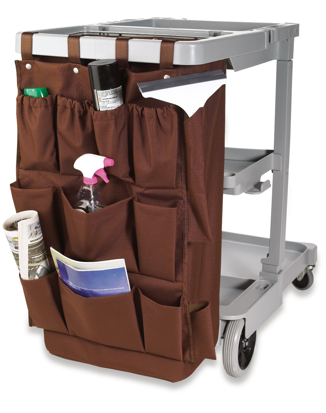12 Pocket Caddy Bag, Brown
