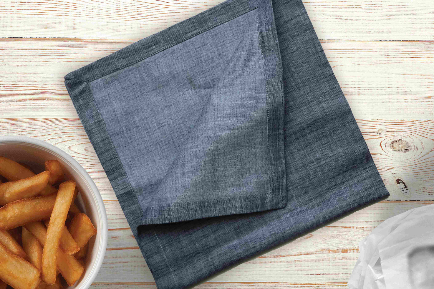 Denim Napkin 20"x20" 100% Cotton, Mitered Corners, Chambray