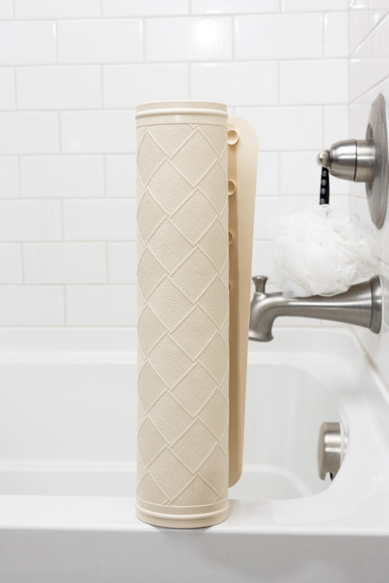 Rubber Bath Mat, Non-Slip, Ecru