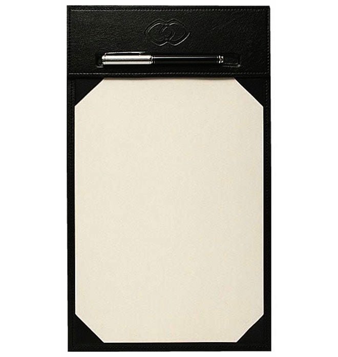 Deskpad Holder, 8.5"x14" Paper, Faux Leather