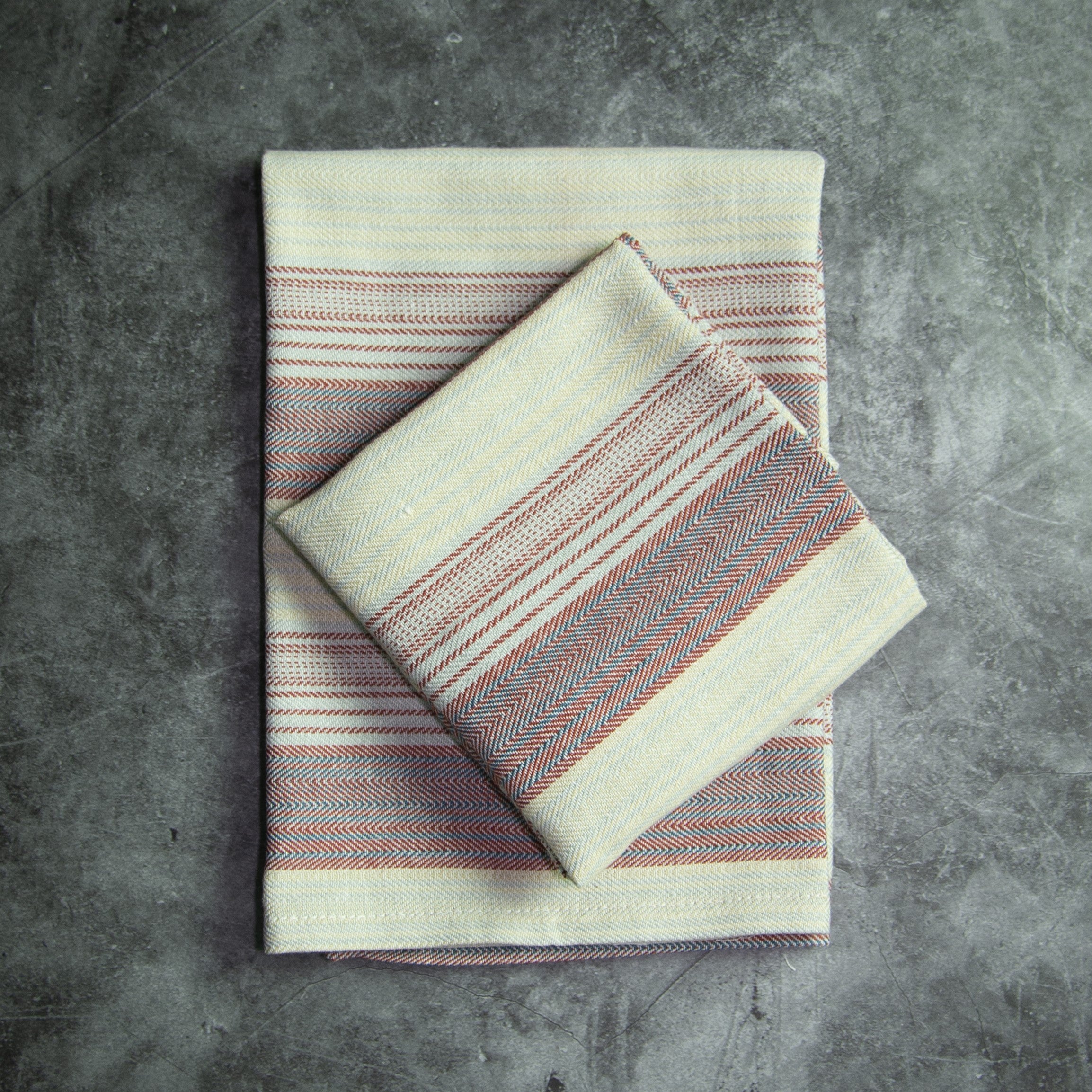Foresti Napkin 22"x23" 100% Cotton, Vat-Dyed, w/ Color Stripes