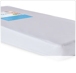 StowAway EasyRoll Folding Steel Crib with Foam Mattress – White