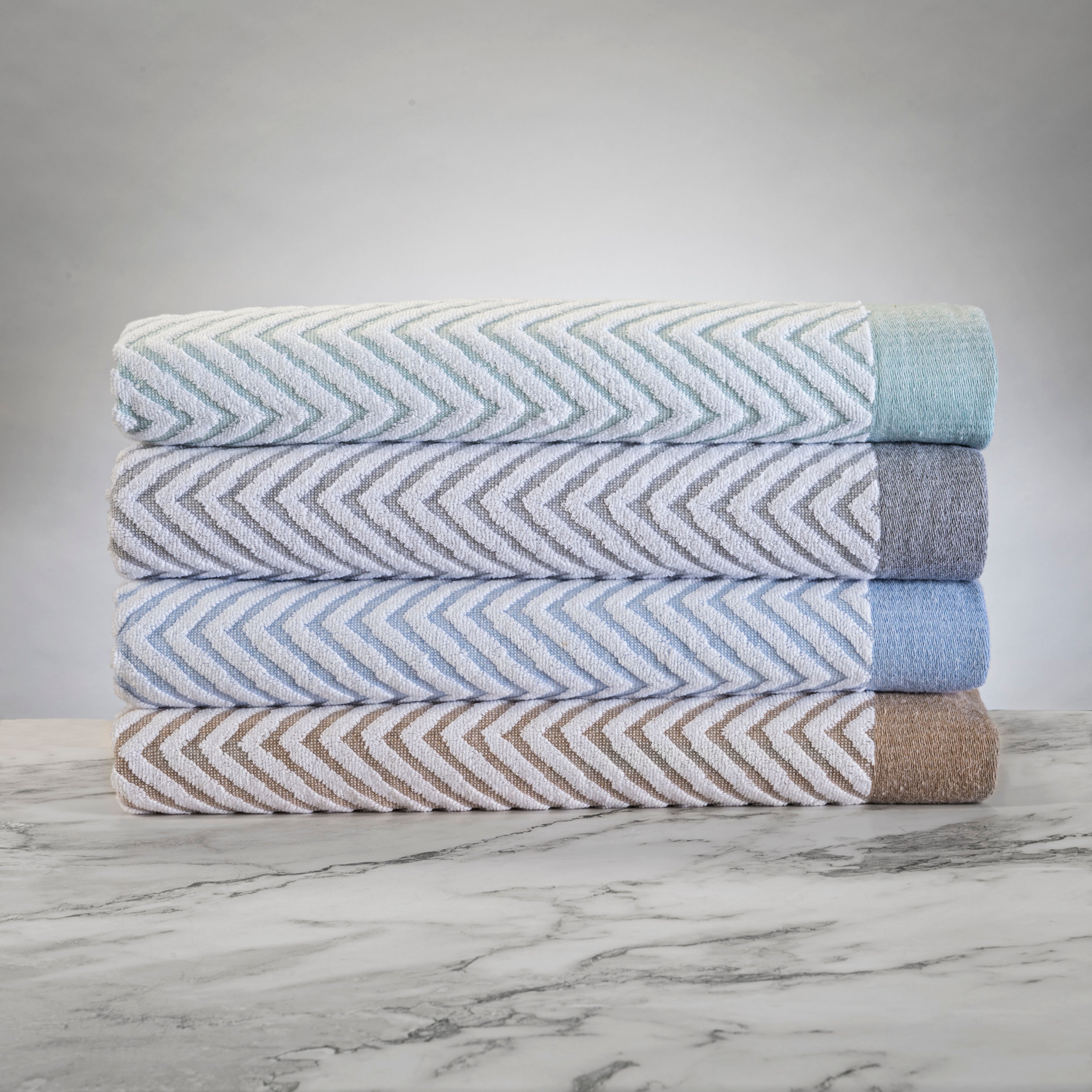 Premium Fibertone Chevron Stripe, 86% Ringspun Cotton Loops/14% Polyester