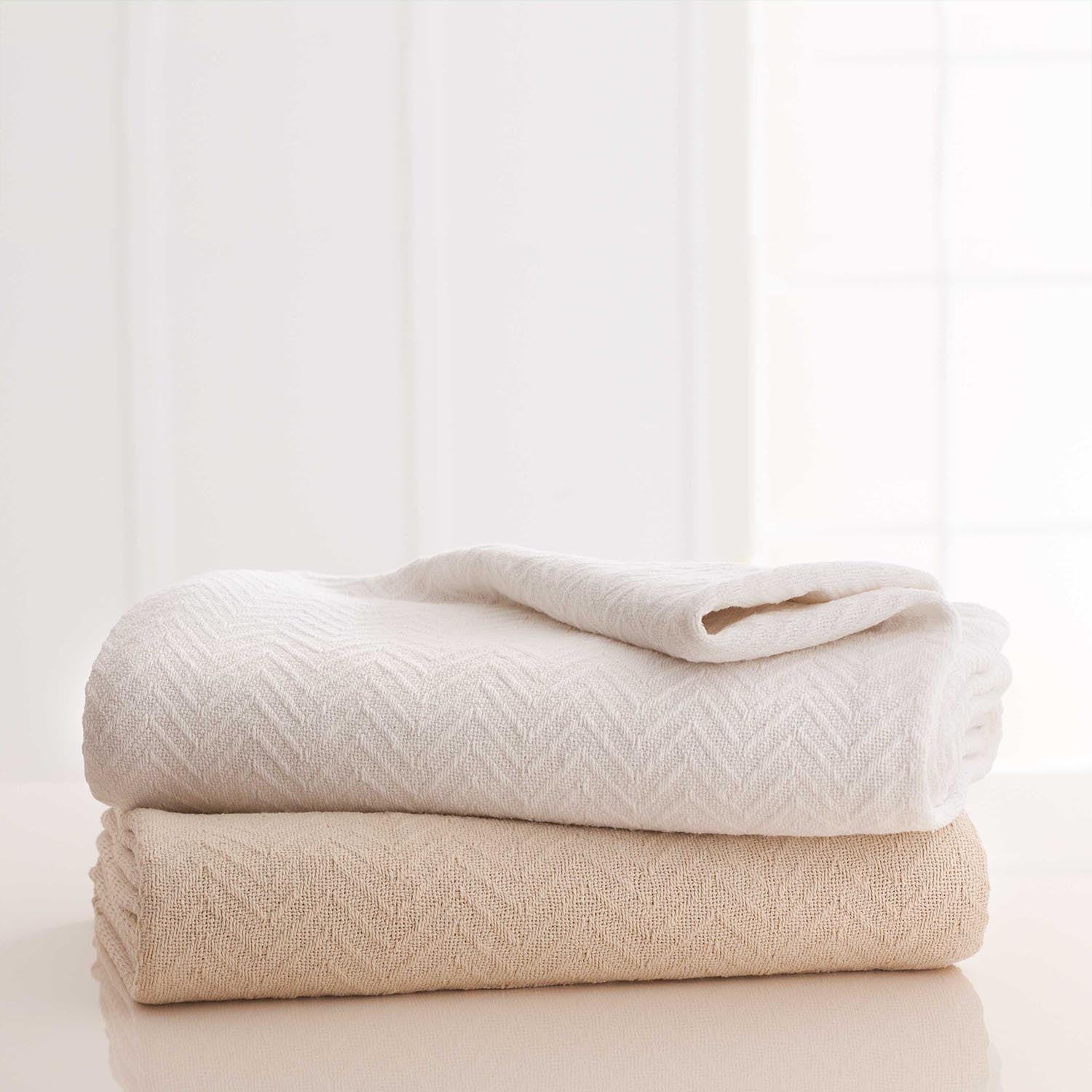 Grand Patrician Chevron 100% Cotton Chevron Weave Blanket