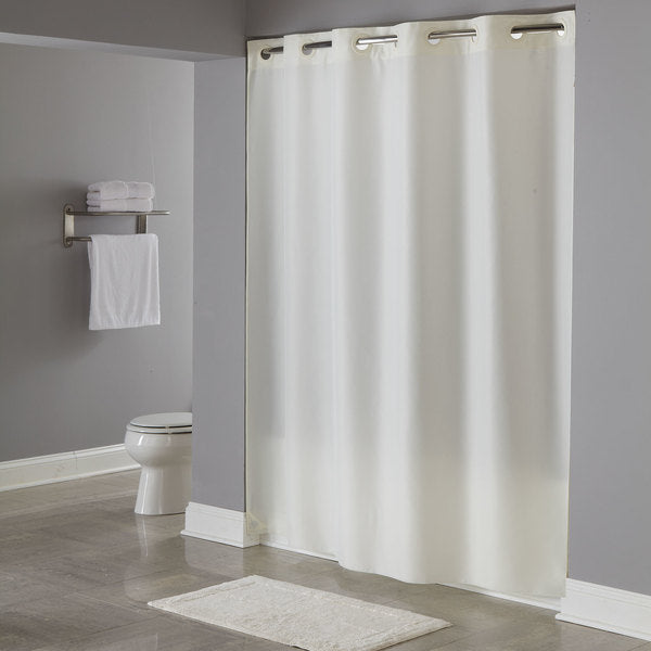 Plain Weave 71"x74" Hookless® Fabric Shower Curtains, Beige