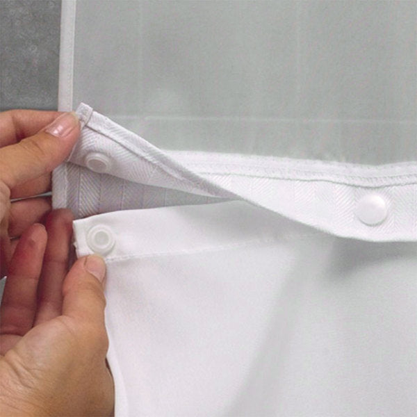 Mini Waffle 71"x77" Hookless® Fabric Shower Curtains, White