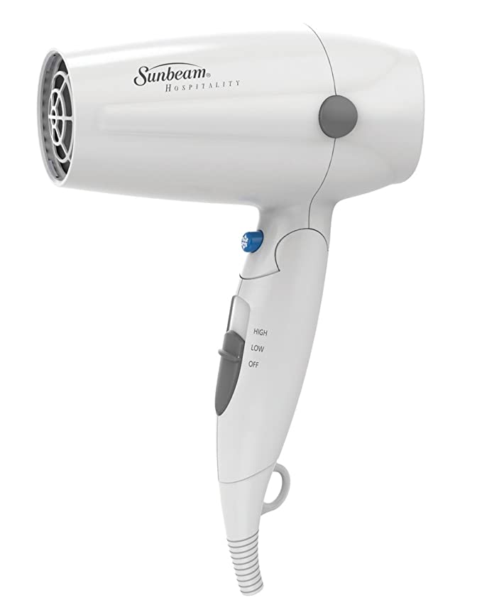 Sunbeam®, Compact Hand Held Dryer, 1875 Watts, Cool Shot, Folding Handle, White