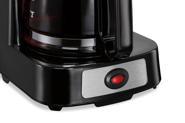 Coffeemaker, 4 Cup, Auto Shut Off, Swing Out/Lift Off Brew Basket, Black w/ Glass Carafe