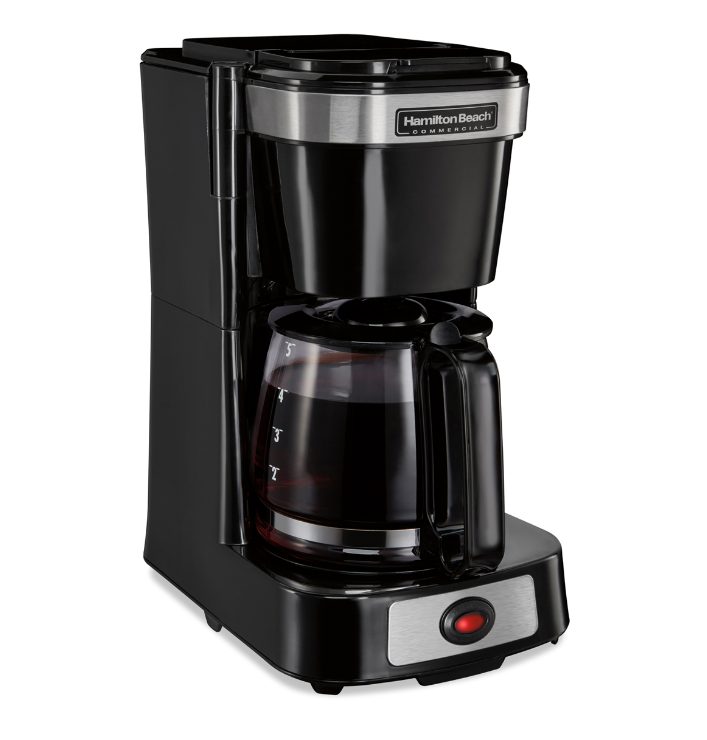 Coffeemaker, 4 Cup, Auto Shut Off, Swing Out/Lift Off Brew Basket, Black w/ Glass Carafe