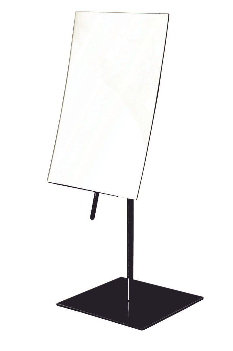 5" x 8", 3X Table Top Mirror, Black, Height 14"