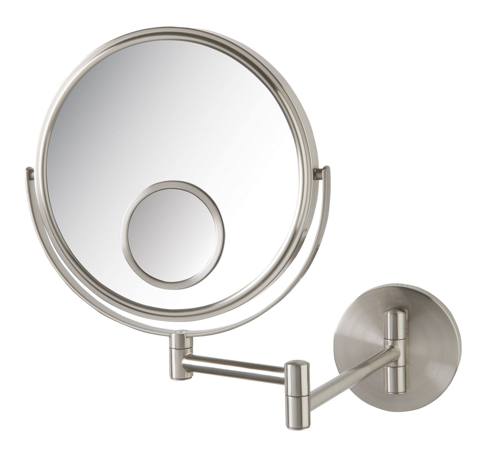 8", 10X-1X w/15X Spot Wall Mount Mirror, Nickel
