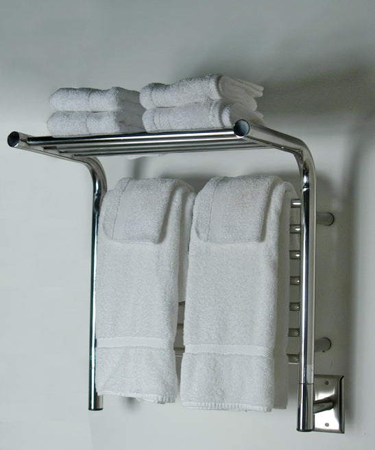 Jeeves Heated Towel Rack, Curved Shelf